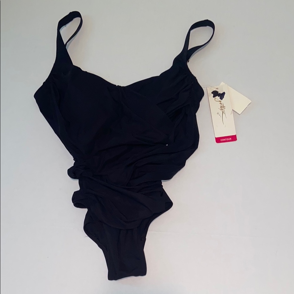 Gottex New Women’s Size 8 One Piece Black Swimsuit